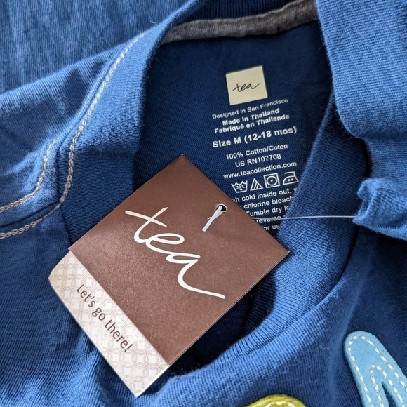 NWT Tea Collection Padang Surf Bali Shirt 12-18m - Picture 3 of 4